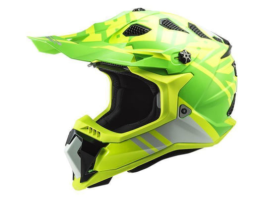 LS2 MX700 Subverter Evo casco moto cross Gammax MATT H-V Yellow / Green
