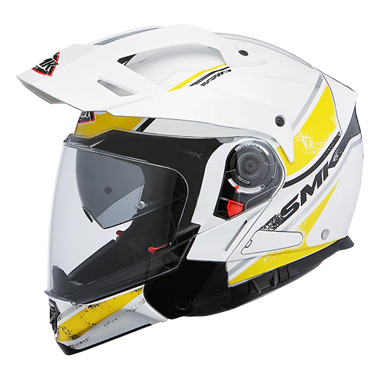 SMK Hybrid Evo Enduro Helmet Tide Gloss White Yellow (GL142)