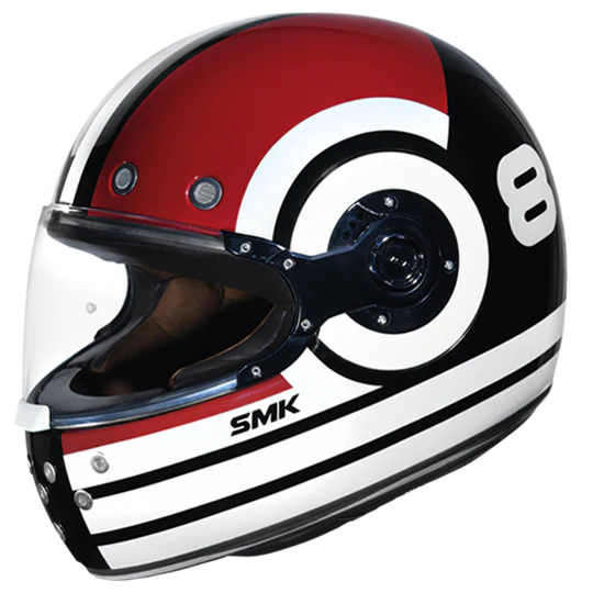 SMK Retro Ranko Black White Red Gloss (GL213) Helmet