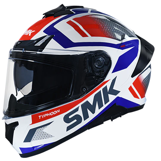 SMK Typhoon Thorn Gloss White Red Grey (GL136) Helmet
