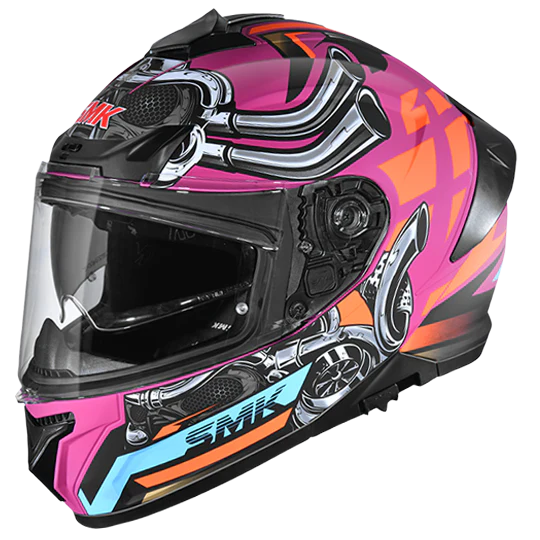 SMK Typhoon Motorhead Pink Orange Gloss (GL976) Helmet