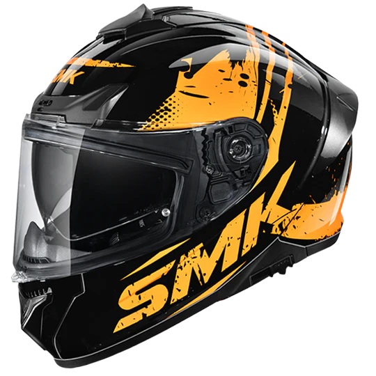 SMK Typhoon Grunge Black Orange Gloss (GL627) Helmet