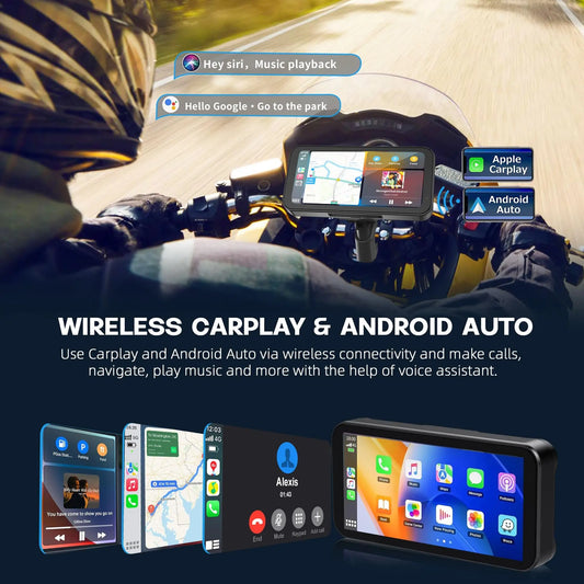 Display Only Model - S3P Lite 6.25 inch Motorcycle Navigation with Carplay 2K HD Screen ONLY with Handlebar Remote