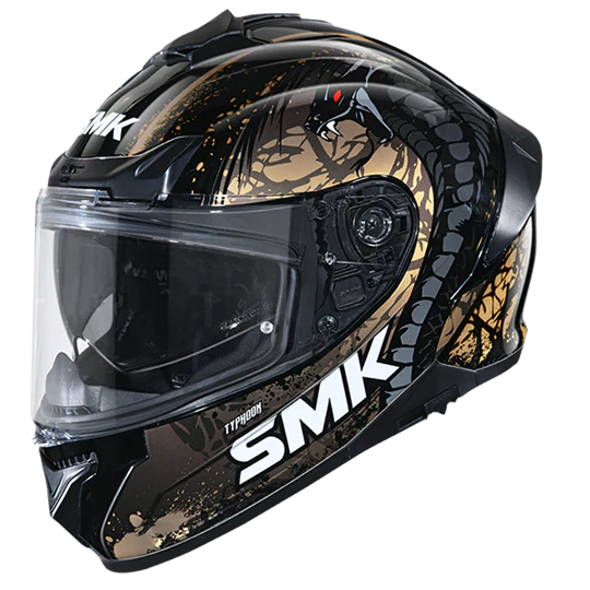 SMK Typhoon Reptile Black Orange Matt (MA277) Helmet