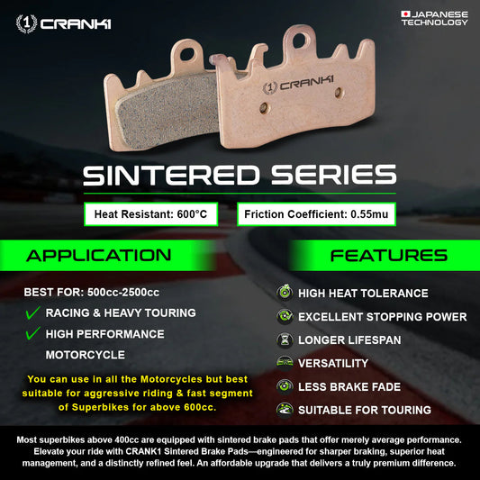 Sintered Brake Pads For Bajaj Pulsar N160 (2022-2025) - Front - CB346 - 1 Set