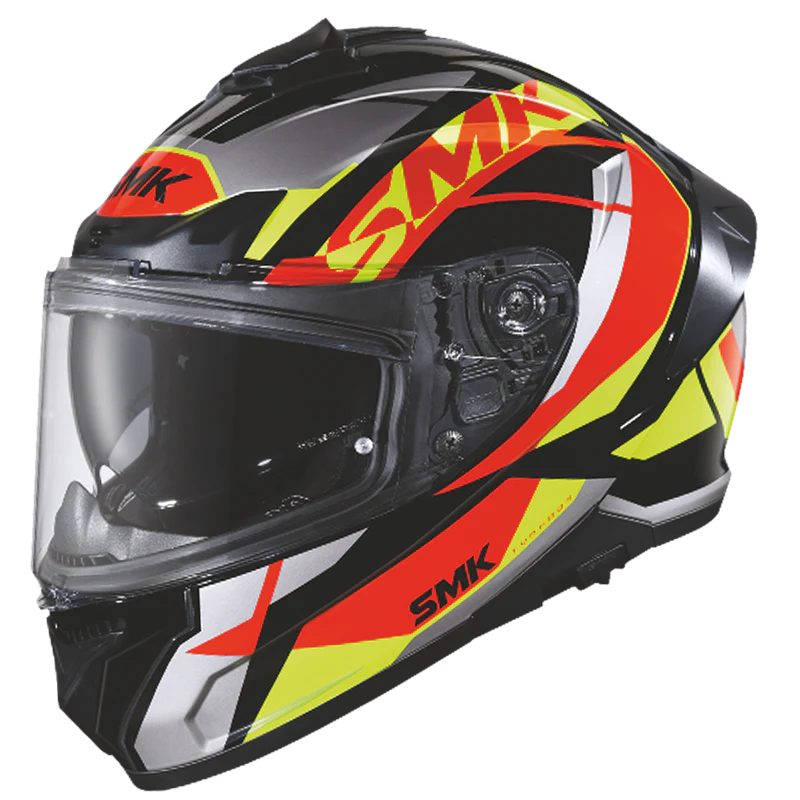 SMK Typhoon Style Matt Black Red Yellow (MA234) Helmet