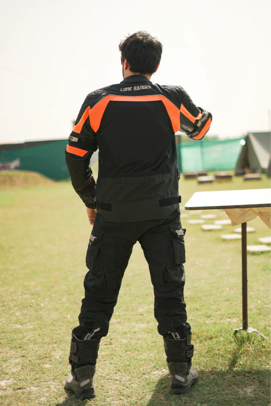 LONE RANGER URBANO RIDING JACKET BLACK ORANGE
