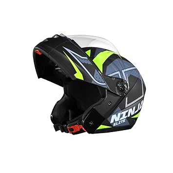 STUDDS Ninja Elite Super D6 FLIP-UP Full FACE Helmet N5 NEON Black
