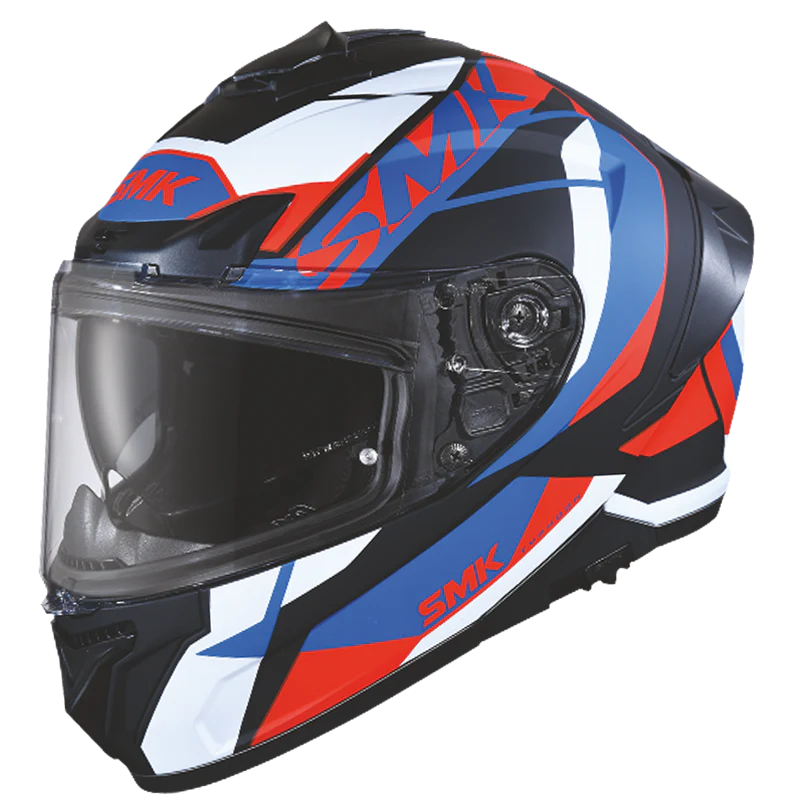 SMK Typhoon Style Matt Black Red Blue (MA235) Helmet