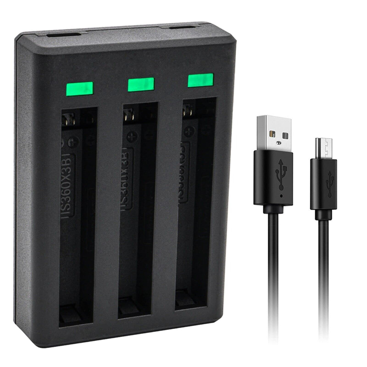 IS360X3B Triple USB Battery Charger Compatible with Insta 360 X3