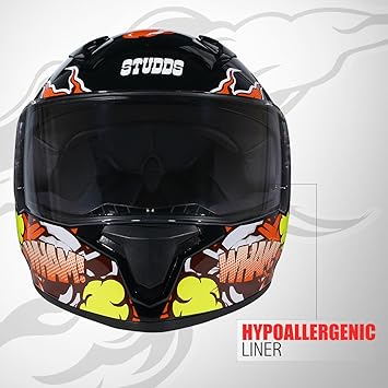 Studds Thunder D10 MATT ORANGE BLACK NEON