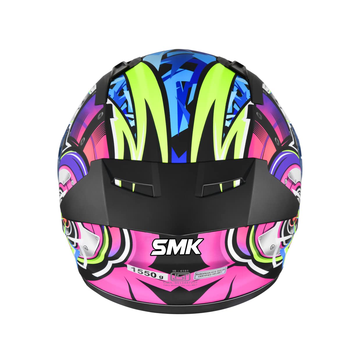 SMK Stellar Turbo Matt Black Yellow Pink (MA249) Helmet