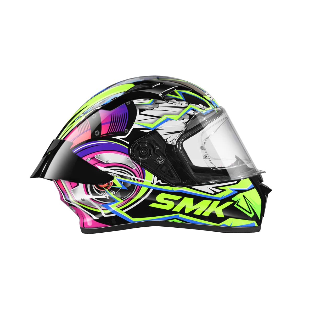 SMK Stellar Turbo Gloss Black Neon Pink (GL249) Helmet