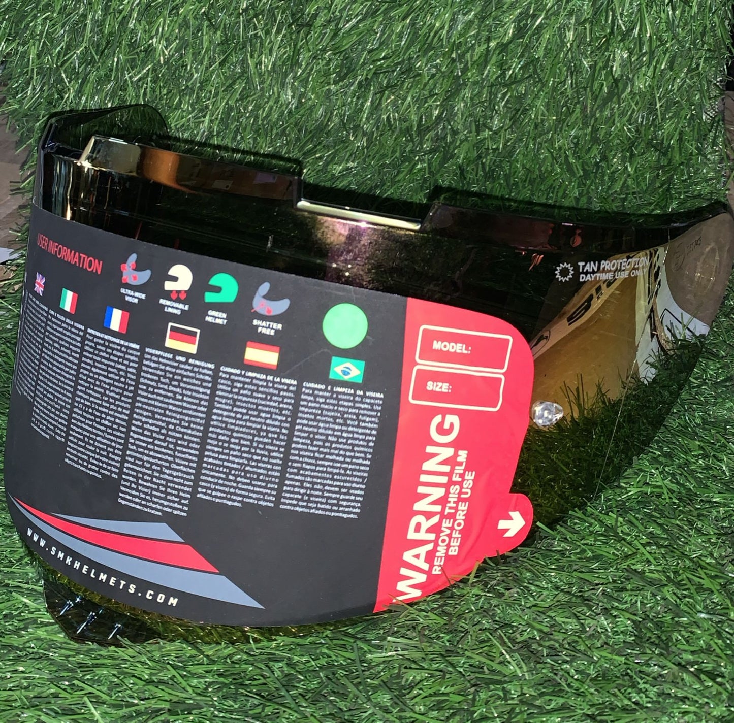 SMK TYPHOON VISOR (PIN LOCK-READY) MULTI COLOUR GOLDEN