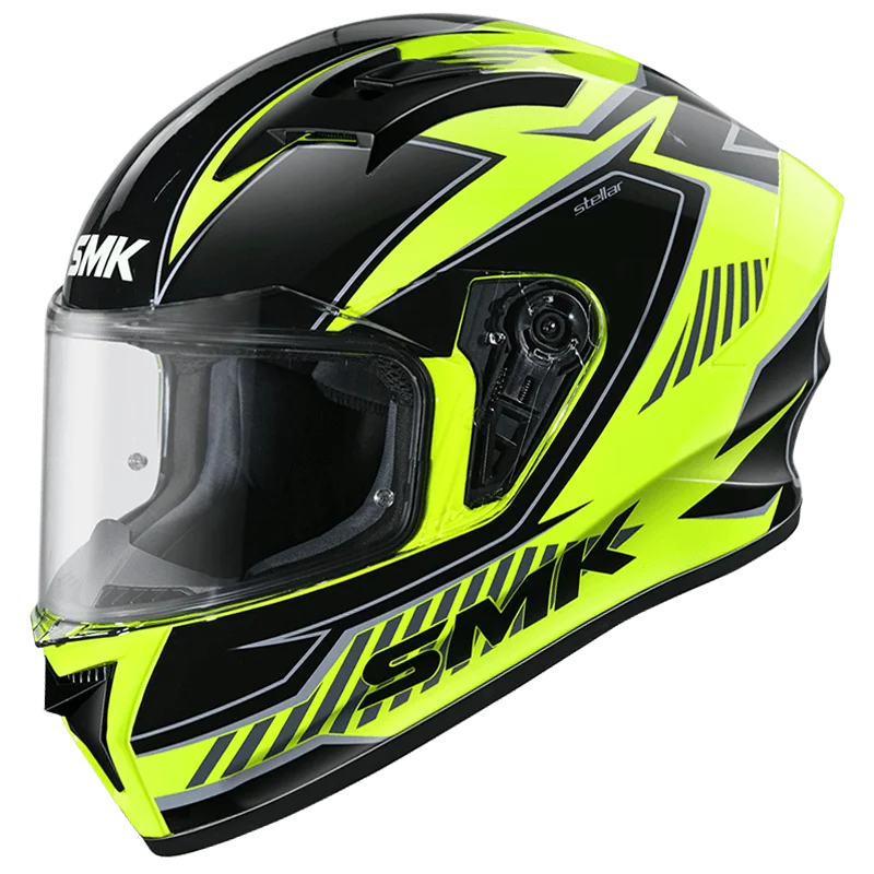 SMK Stellar Adox Glossy Black Neon Helmet ‰ÛÒ GL426