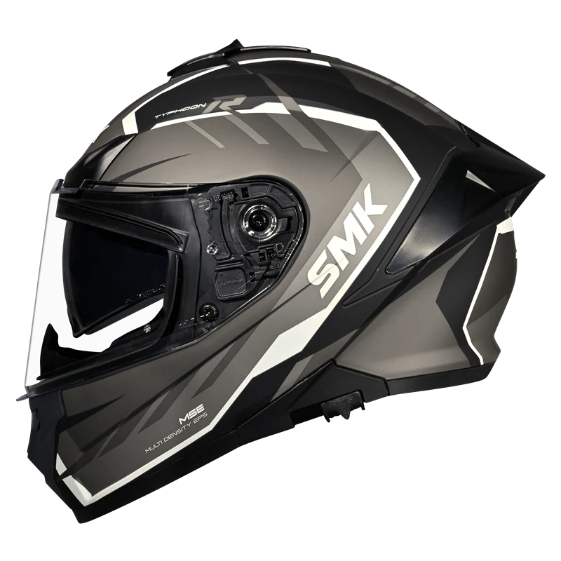 SMK Typhoon Aerot Matt Black Grey (MA266) Helmet