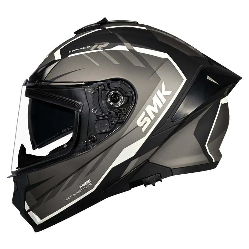 SMK Typhoon Aerot Gloss Black Grey (GL266) Helmet
