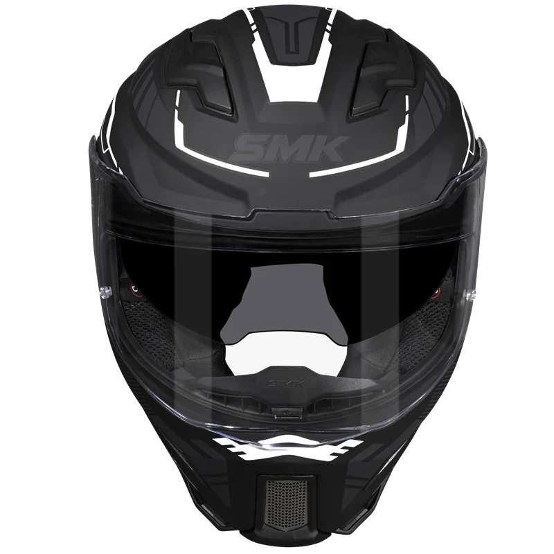 SMK Agnar Tektron Gloss Black Grey White (GL261) Helmet