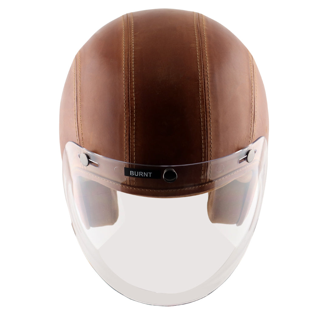 Axor Retro Jet Leather Helmet BURNTCAMEL BROWN