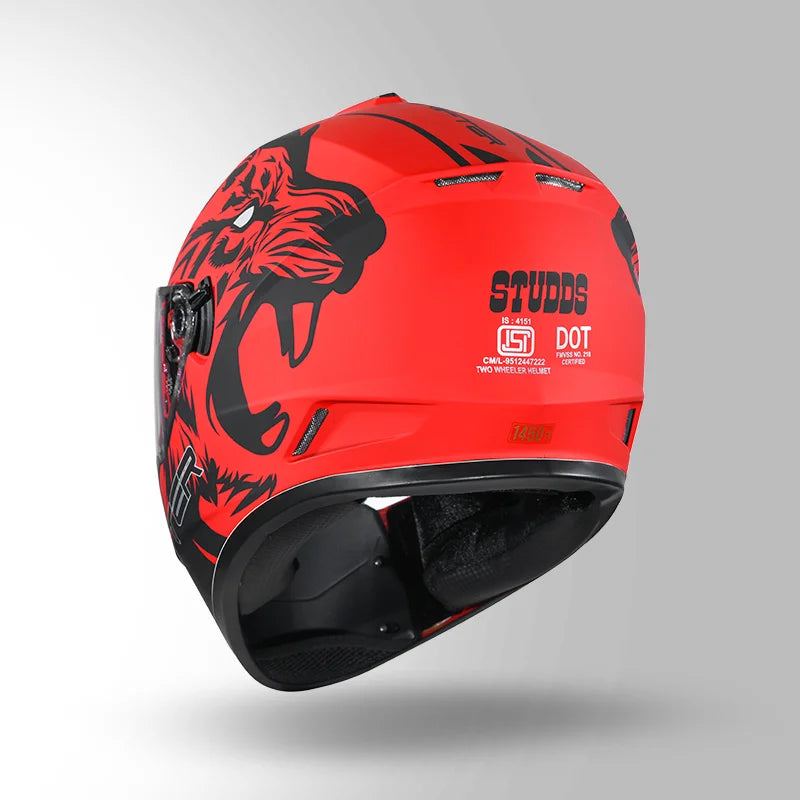 DRIFTER D2 LEOPARD DECOR MATT RED & BLACK