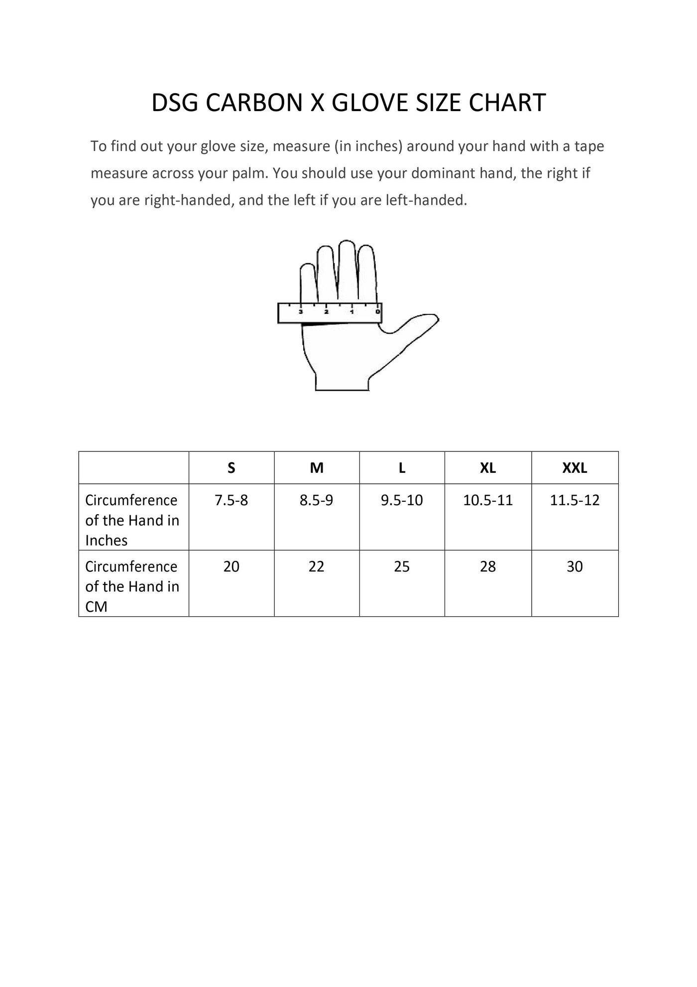 DSG CARBON XV1 RIDING GLOVE BLACK WHITE