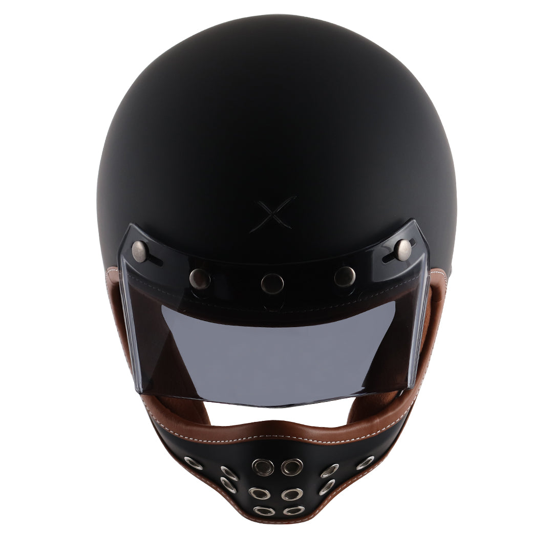Axor Retro MotoX Helmet Dull Black