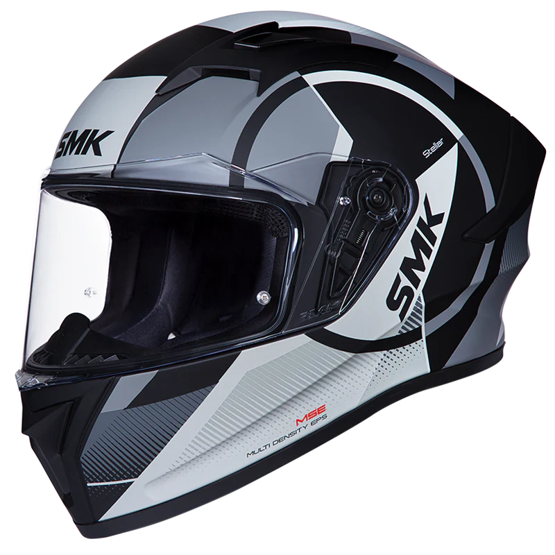 SMK Stellar Sports Faro Matt Black Grey (MA266) Helmet