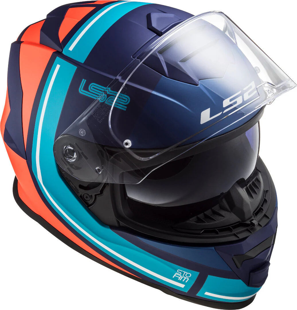 FF800 Storm Slant Blue Fluro Orange Matt Helmet