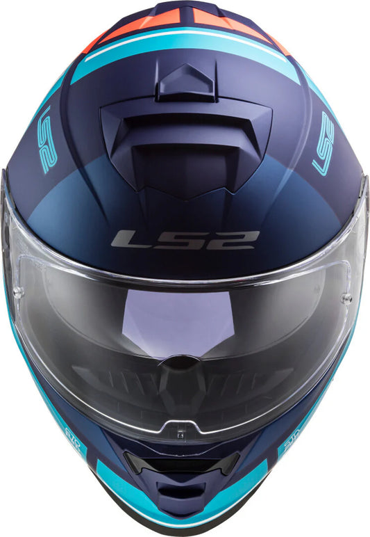 FF800 Storm Slant Blue Fluro Orange Matt Helmet