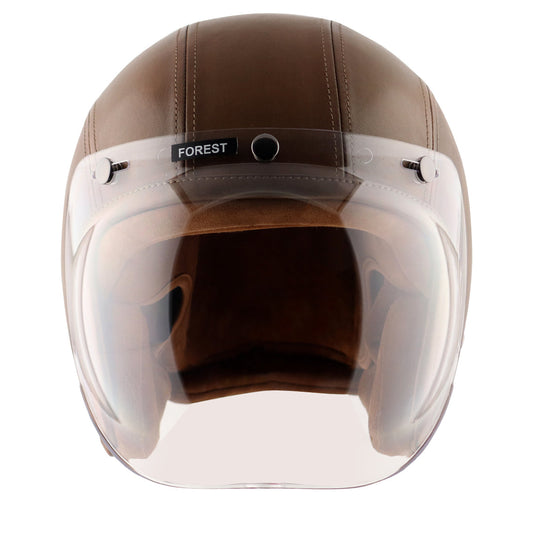 Axor Retro Jet Leather Helmet FORESTGREEN