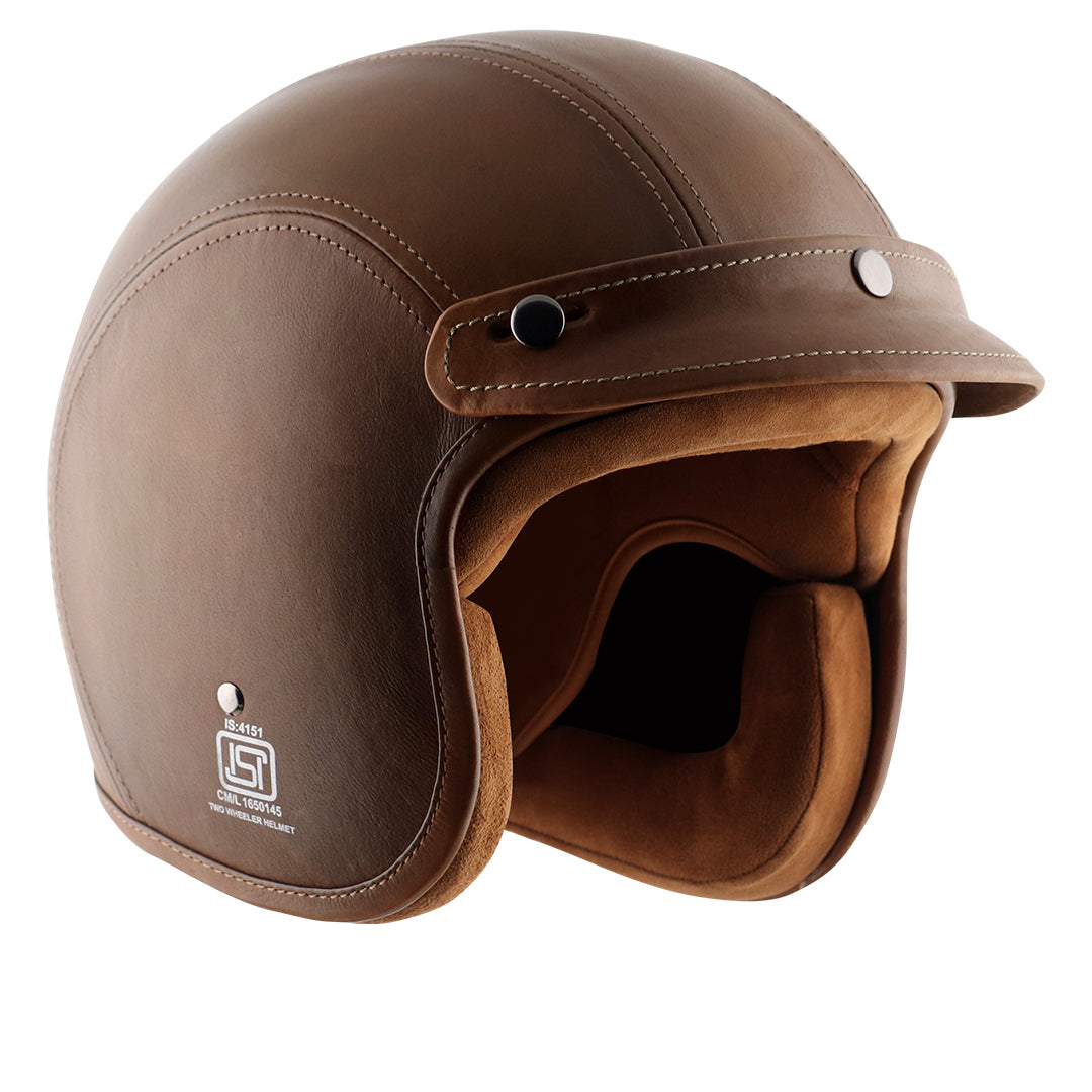 Axor Retro Jet Leather Helmet FORESTGREEN