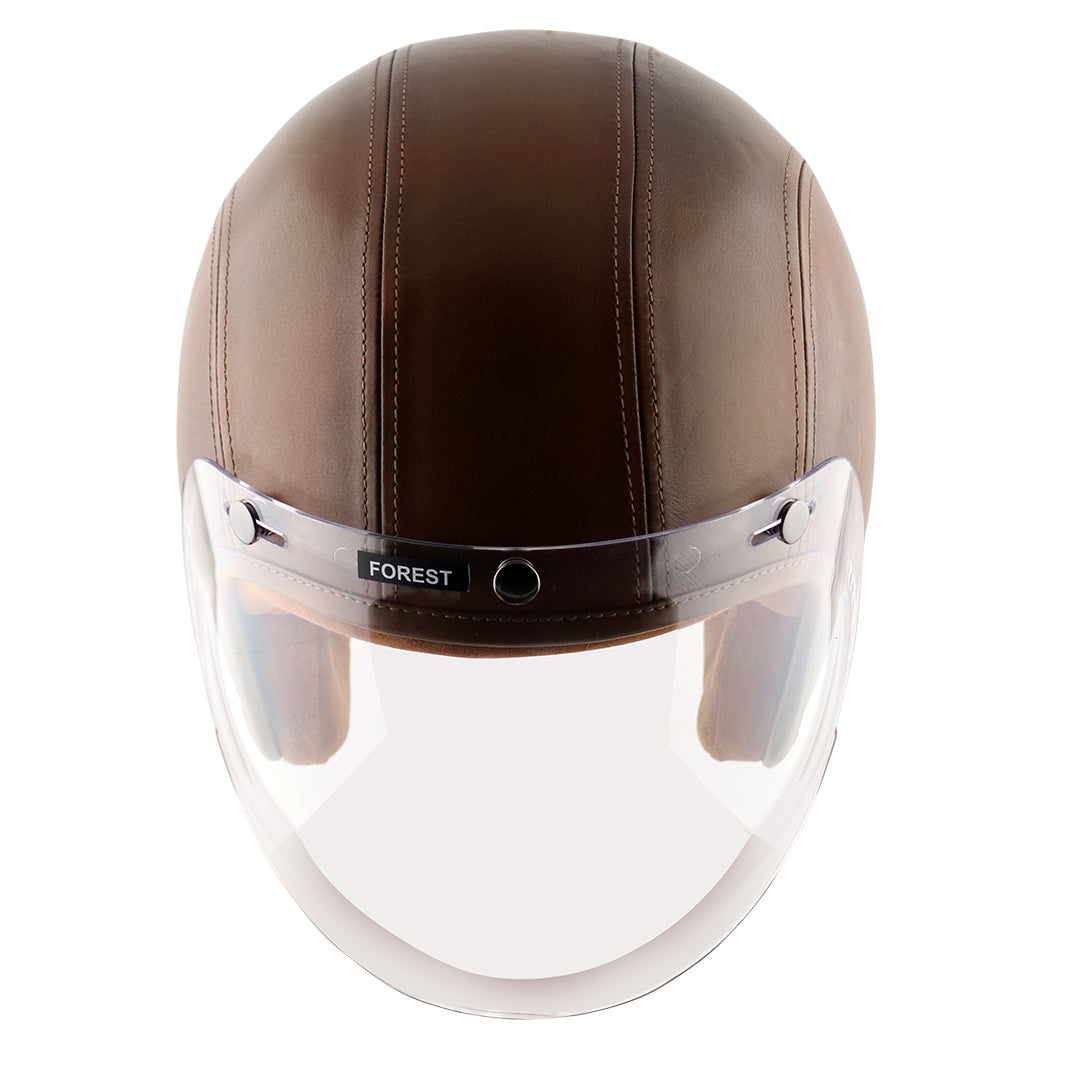 Axor Retro Jet Leather Helmet FORESTGREEN