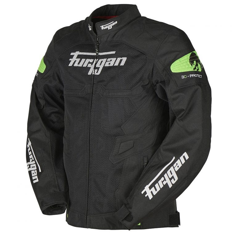 Furygan Atom Vented Black Fluorescent Green Jacket