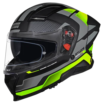 STUDDS HELIOS D1 ASPHALT DECOR MATT BLACK N3 GREEN