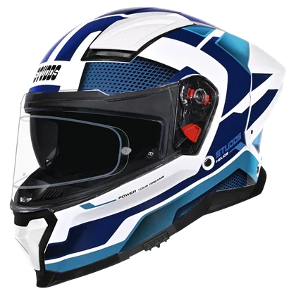 STUDDS HELIOS D1 ASPHALT DECOR WHITE AND BLUE