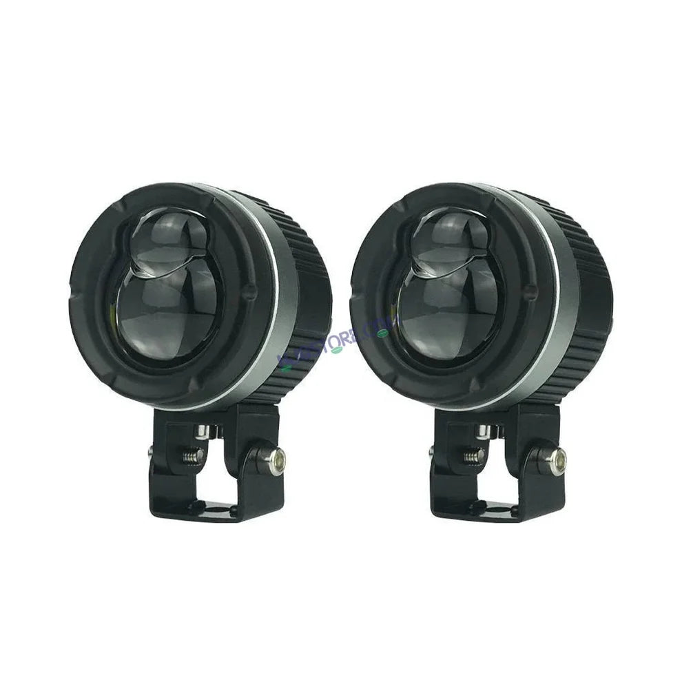 HJG P49 1124 Dual Lens 120W Foglight New Model with Power Adaptor Foglight Ultra Wide Dual Intensity LED Driving Fog Lights White/Yellow (2*60W = 120W Total) Universal For All Cars & Bikes
