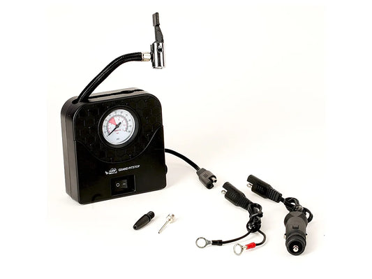 Combo of Electric Tyre Inflator with Dual Connecting Port & amp_Tubeless Tyre Puncture Repair Kit with Mushroom Plugs (Mini Plug) for Car and Bike