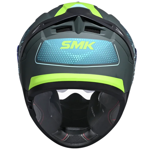 SMK Typhoon Mystic Gloss Green Yellow (GL884) Helmet