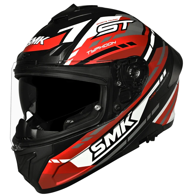 SMK Typhoon Sports Tourer Gloss Black Red White (GL231) Helmet