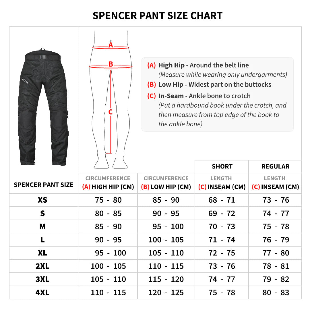 Viaterra Spencer Street Mesh Motorcycle Riding Pants Regular (Black)