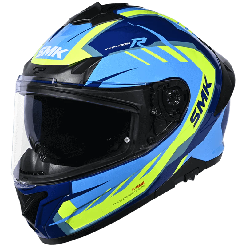 SMK Typhoon Aerot Gloss Blue Yellow (GL545) Helmet