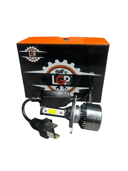 LGP AC/DC 12V to 80V H4 LED Headlight Bulb with Cooling Fan Head Light Kit (50W White)