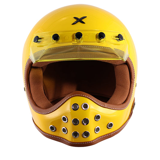 Axor Retro MotoX Helmet Yellow