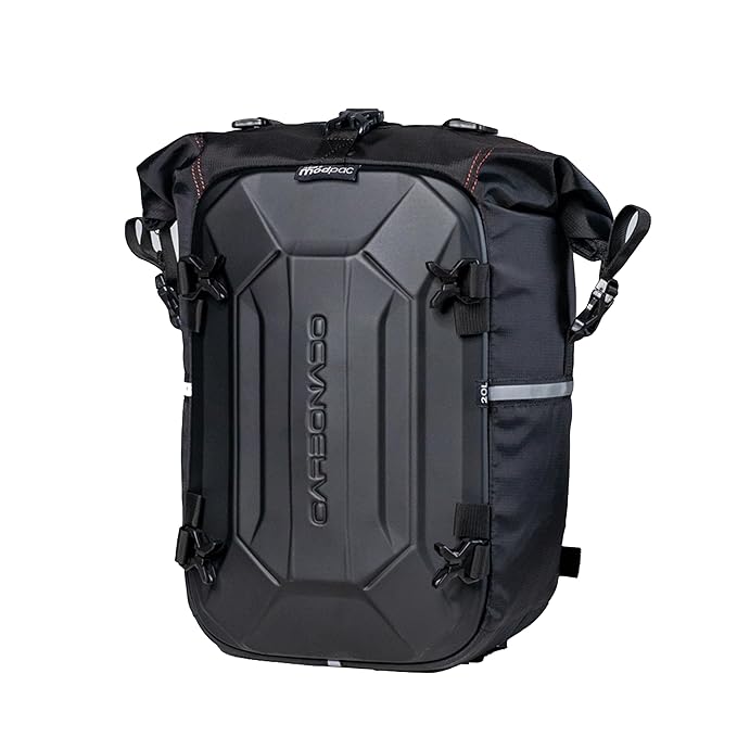 Carbonado Modpac 20L Backpack Pro | Hardshell | 100% Waterproof Motorcycle Tailpack | Saddle Bag | Crash Guard Bag (Black)
