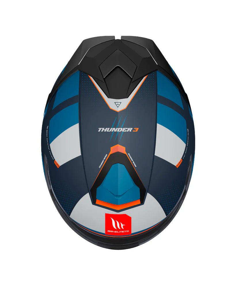 MT Thunder 3 SV Pro Arual C7 Helmet - Gloss Grey Blue Orange