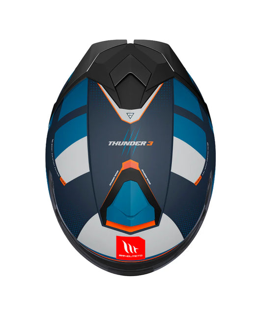 MT Thunder 3 SV Pro Arual C7 Helmet - Gloss Grey Blue Orange