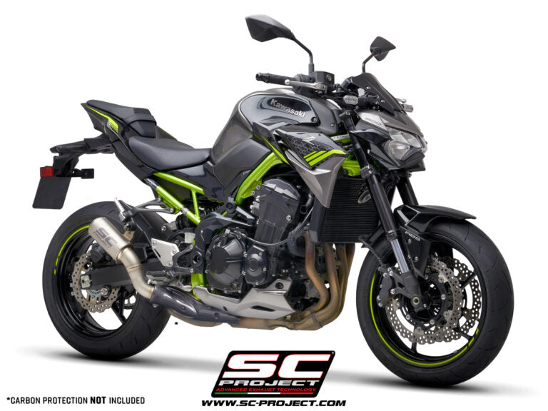 SC Project CR-T Titanium Exahaust With Stoneguard Grid for Z900 (2020) Without Carbon Heat Protection
