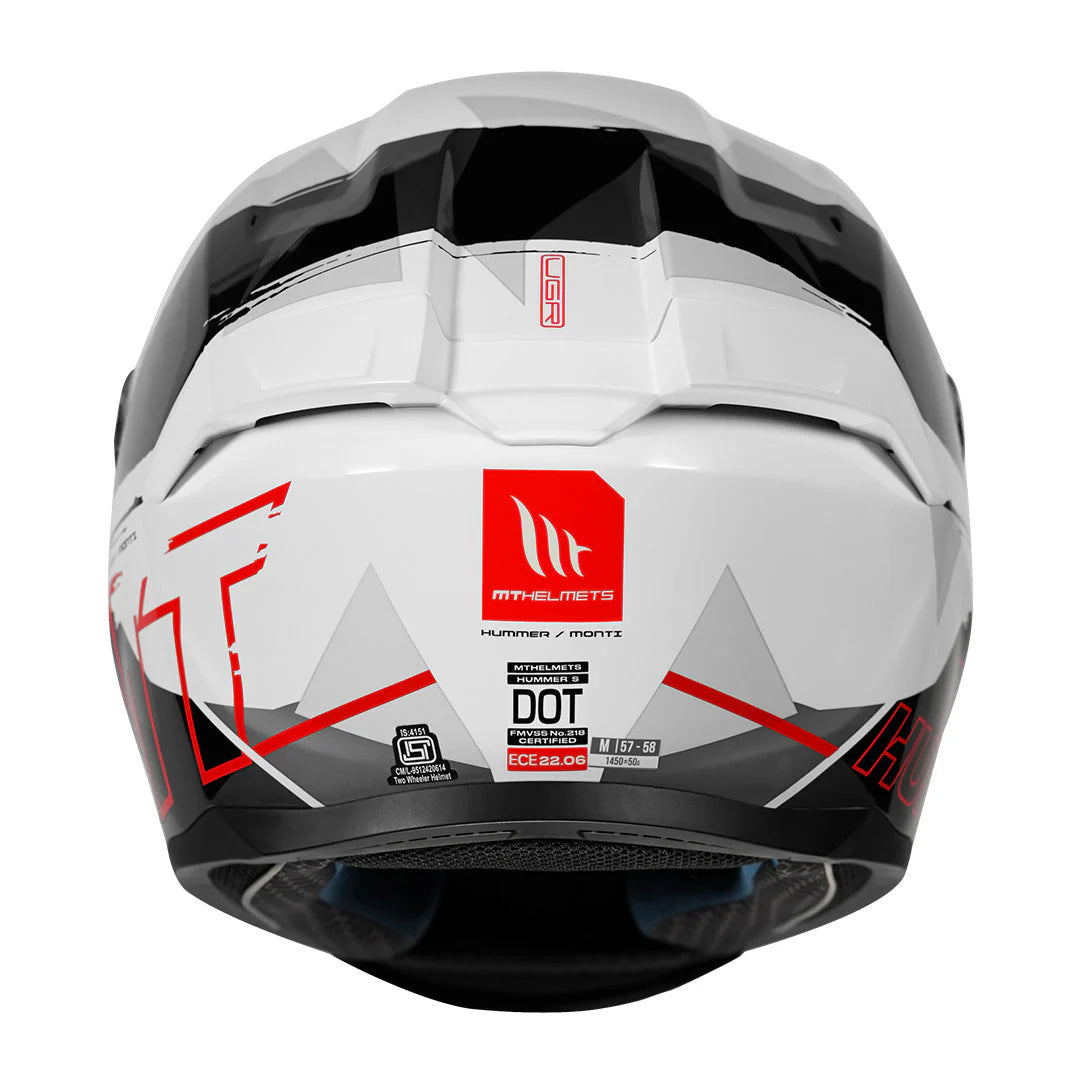 MT Hummer B Monti A5 Gloss White Helmet