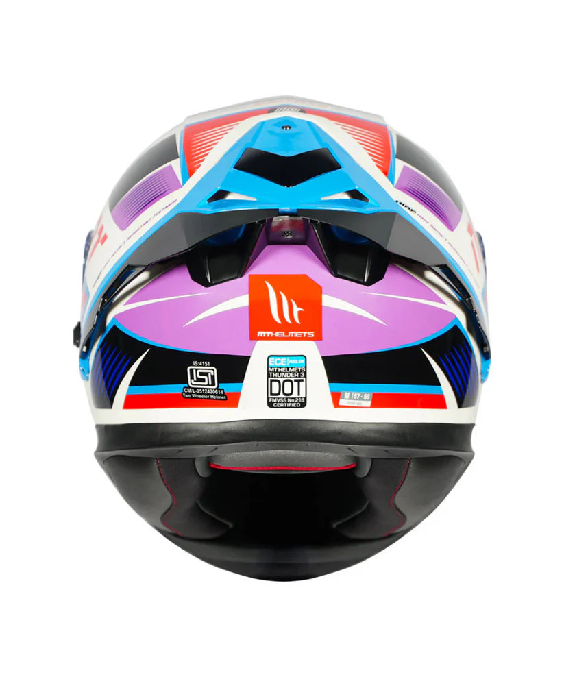 MT Thunder 3 SV Pro Synthex Helmet - Gloss White Blue