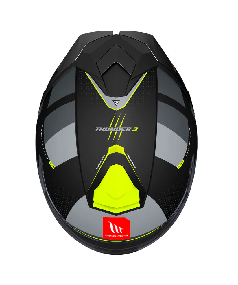 MT Thunder 3 SV Pro Arual B13 Helmet - Gloss Grey Hiviz Yellow